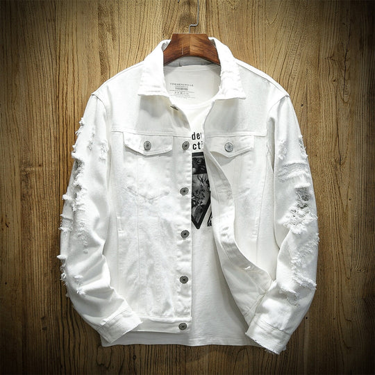 Heren Denim Jacket Urban Casual Katoen 2