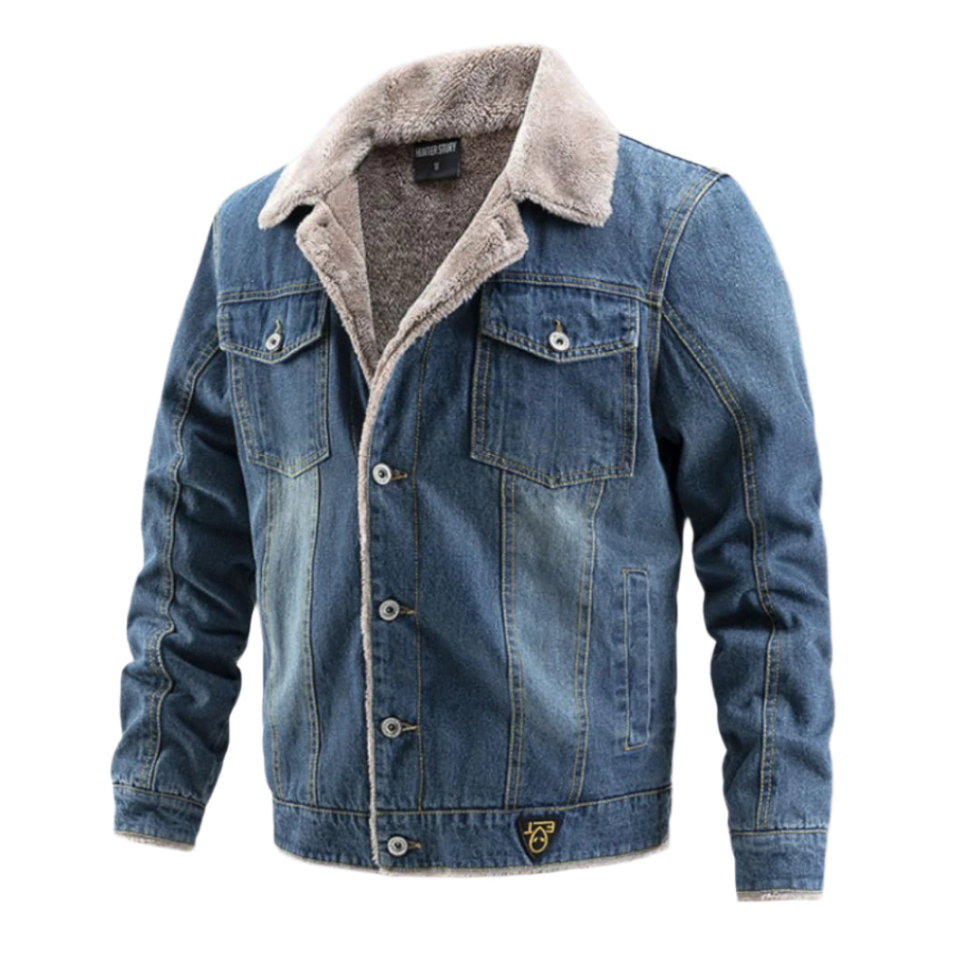 Heren Denim Jasje Gewatteerde Binnenvoering Katoen 0