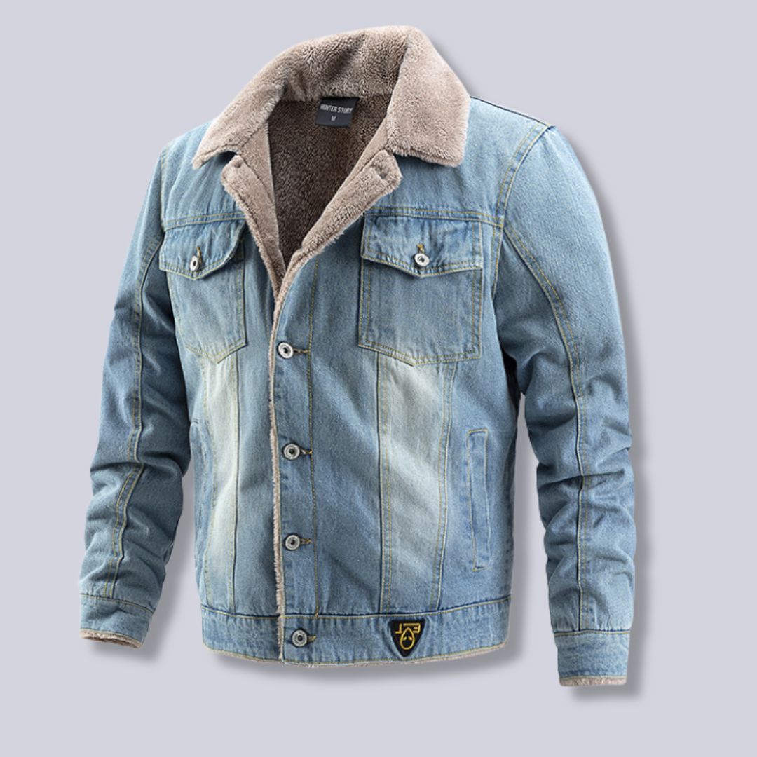 Heren Denim Jasje Gewatteerde Binnenvoering Katoen 1