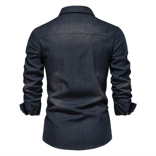 Heren Denim Overhemd Casual Stijl 5