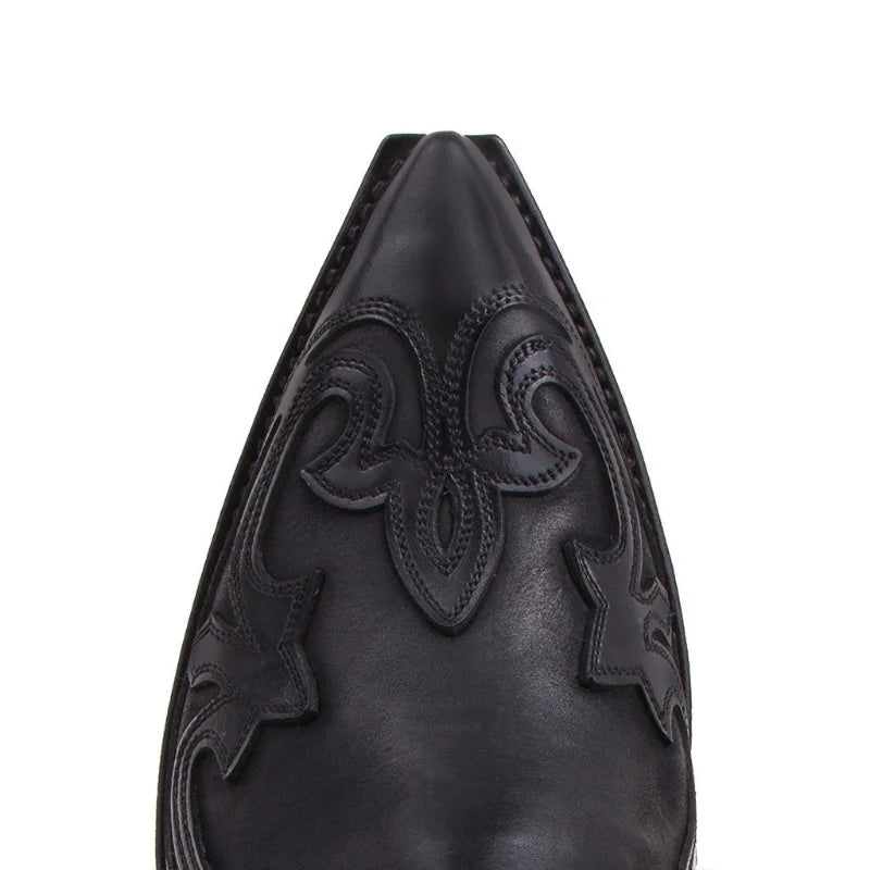 Heren Enkellaarsjes Cowboy Stijl Leer met Rits 5