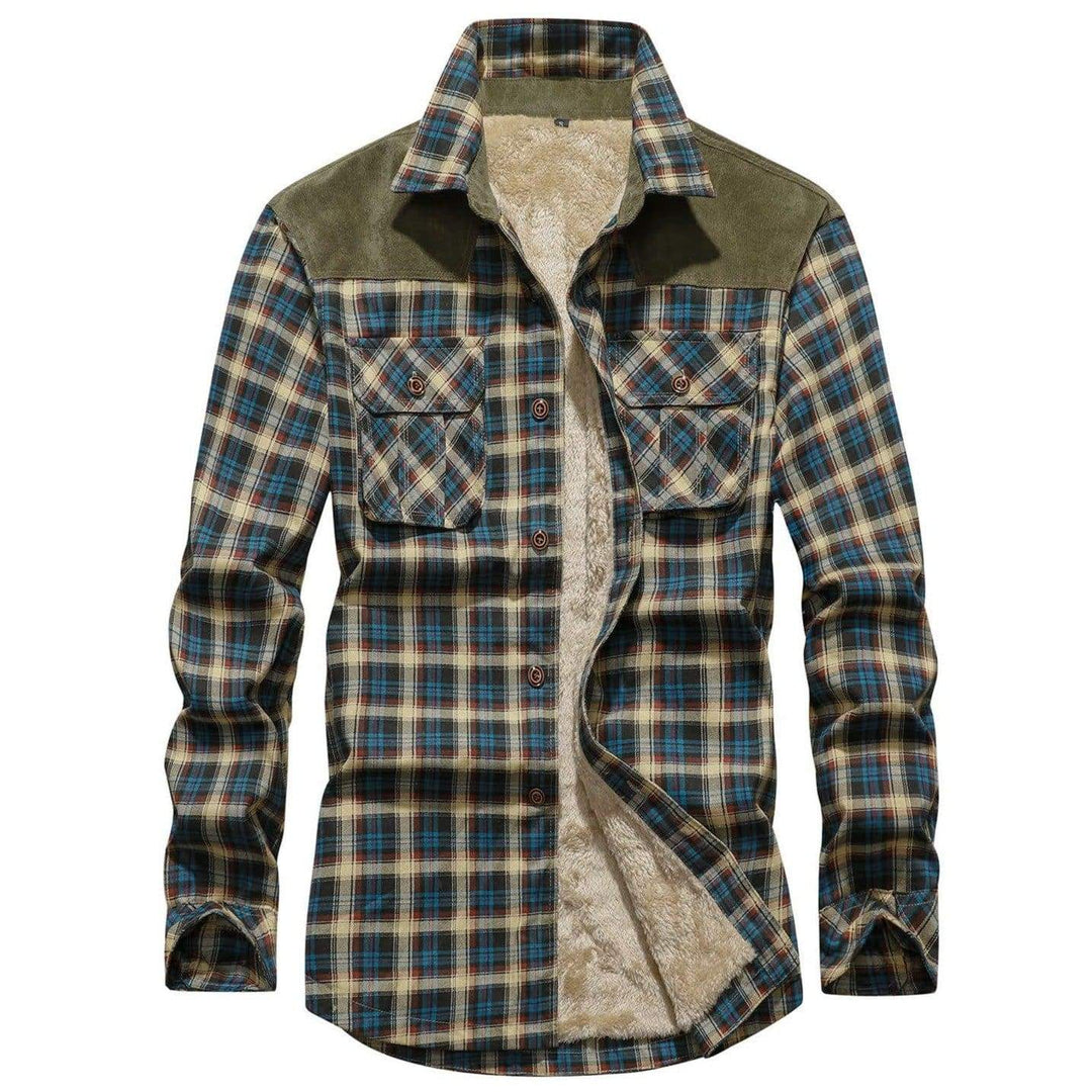 Heren Flanellen Jas Met Sportieve Plaid Ontwerp 0