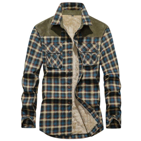 Heren Flanellen Jas Met Sportieve Plaid Ontwerp 0
