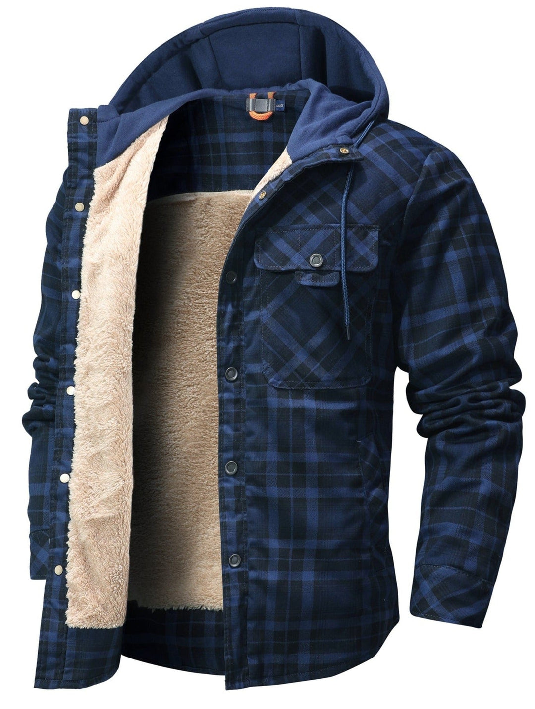 Heren Flanellen Jas met Capuchon en Voering 5