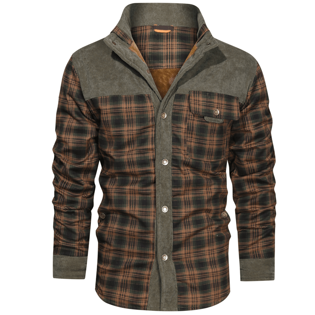 Heren Flanellen Jas met Klassiek Ruitpatroon en Fleece Voering 0