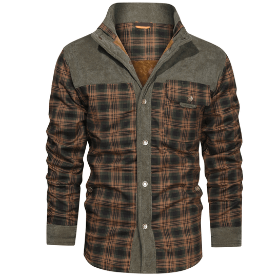 Heren Flanellen Jas met Klassiek Ruitpatroon en Fleece Voering 0