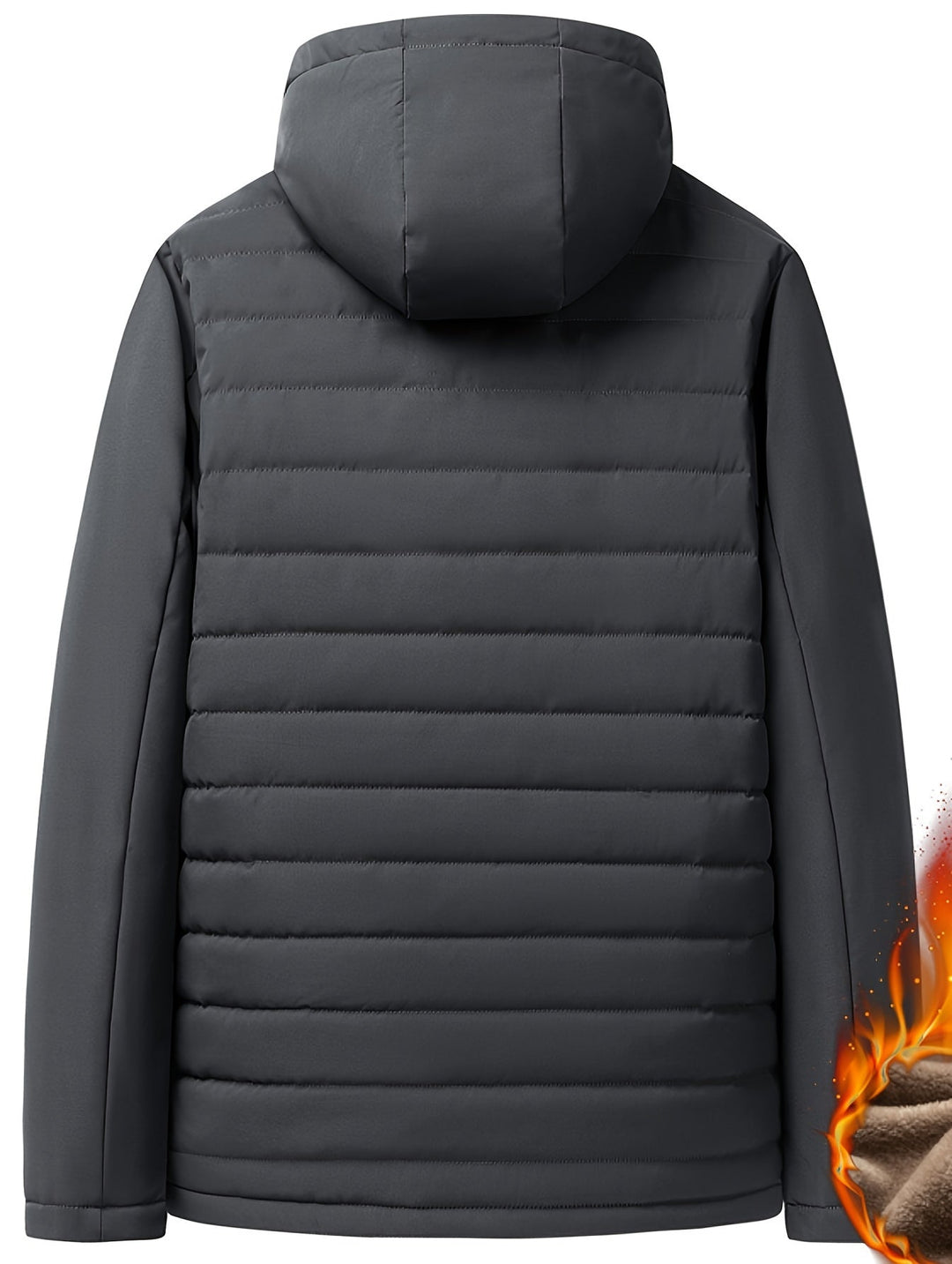 Heren Fleece Jacket met Capuchon en Rits 2