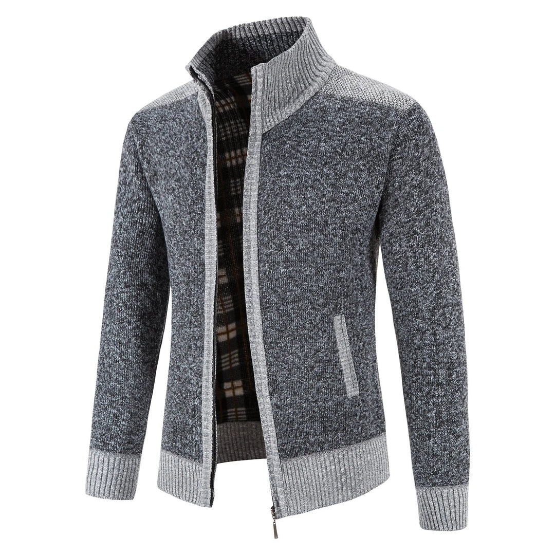 Heren Gebreide Cardigan met Patchwork Ontwerp 4