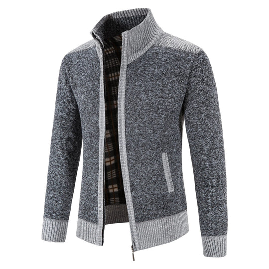 Heren Gebreide Cardigan met Patchwork Ontwerp 4