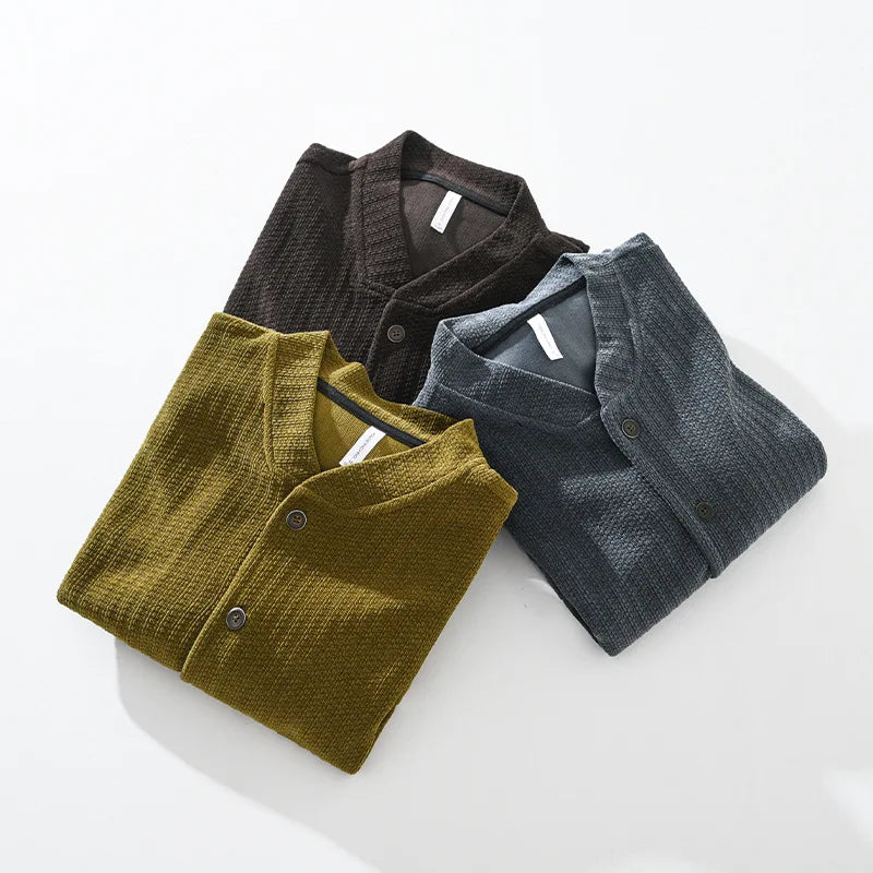 Heren Gebreide Cardigan met Textuur 5