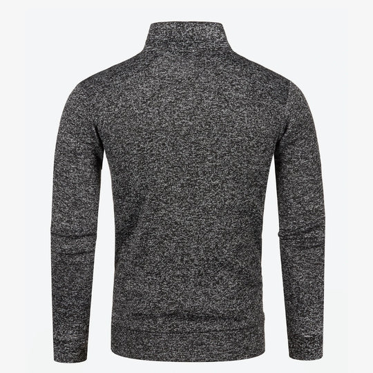 Heren Gebreide Casual Buitenjas met Opstaande Kraag 3