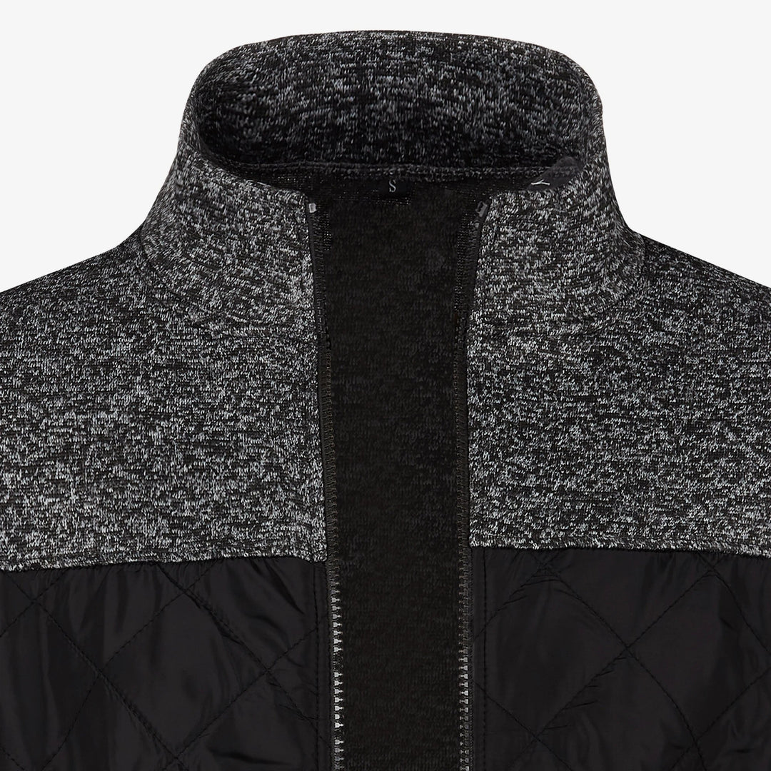 Heren Gebreide Casual Buitenjas met Opstaande Kraag 4