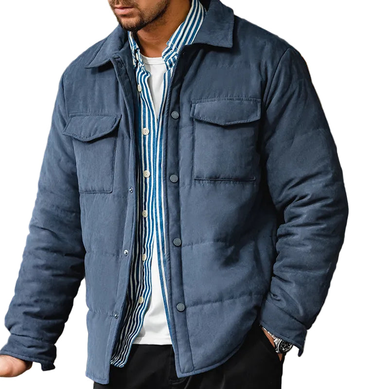 Heren Gequilt Jacket Regular Fit Met Knopen 2