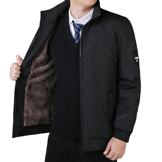 Heren Gequilt Jacket Regular Fit Met Staande Kraag 0