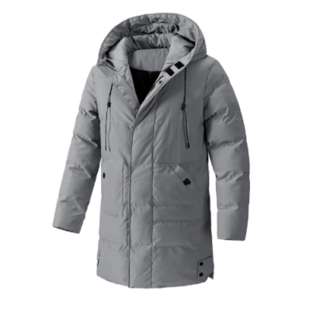 Heren Gewatteerde Jas met Capuchon en Meerdere Zakjes 0