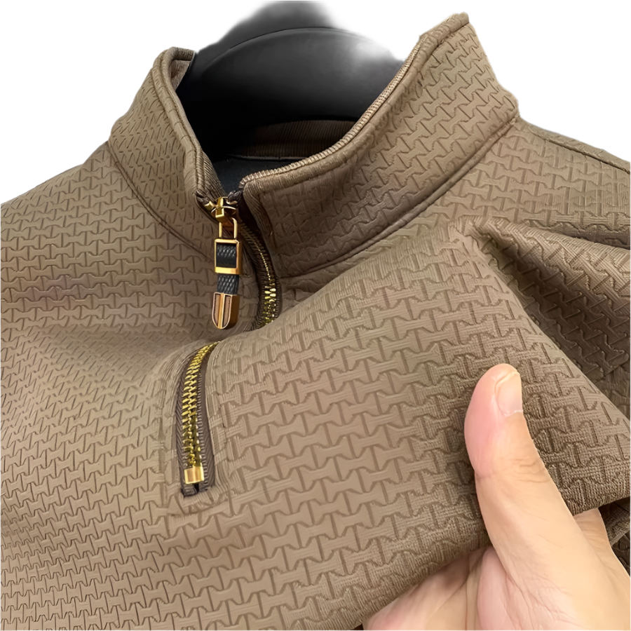 Heren Half Zip Trui Casual Katoenmix 0
