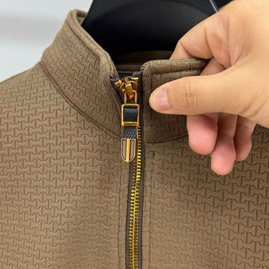 Heren Half Zip Trui Casual Katoenmix 1