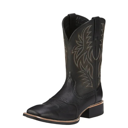 Heren Hoge Cowboylaarzen Retro Geborduurd Leer 3