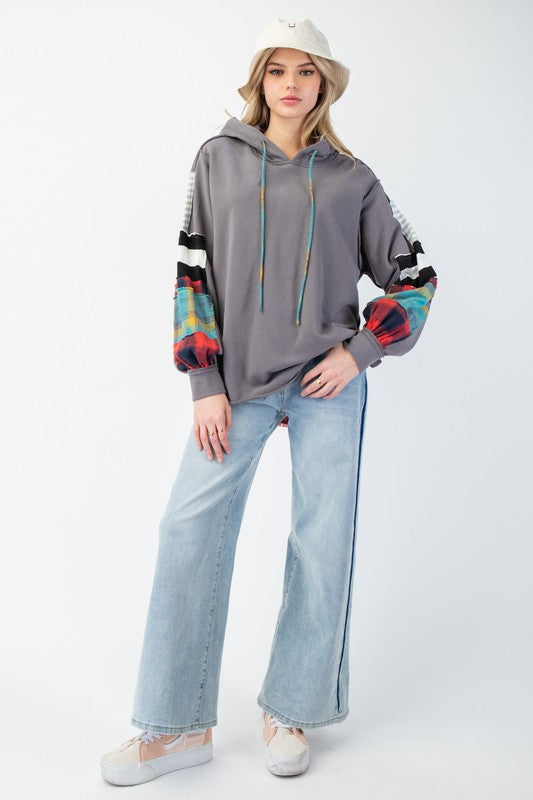 Heren Hoodie Ruitpatroon Terry Knit voor Casual Gebruik 1