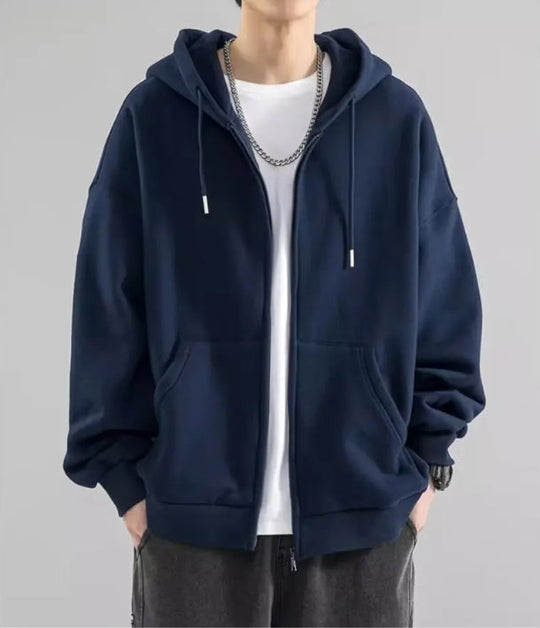 Heren Hoodie Sweatshirt Met Rits - Losse Pasvorm - Katoen 2