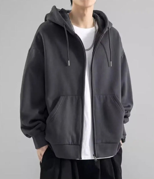 Heren Hoodie Sweatshirt Met Rits - Losse Pasvorm - Katoen 3