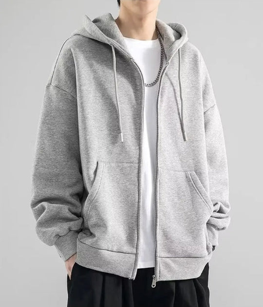 Heren Hoodie Sweatshirt Met Rits - Losse Pasvorm - Katoen 4