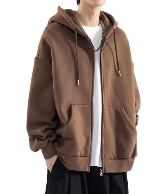 Heren Hoodie Sweatshirt Met Rits - Losse Pasvorm - Katoen 5