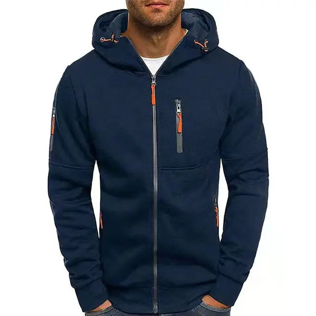 Heren Hoodie met Dubbel-Lagige Kap en Kangaroo Pocket 0