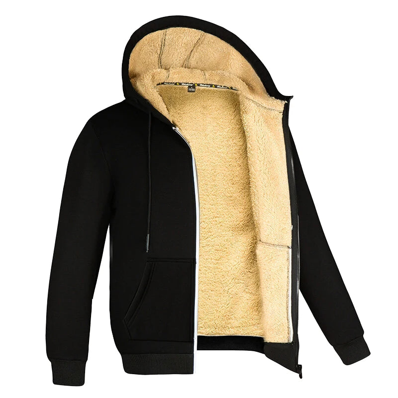Heren Hoodie met Rits van Lamswol voor de Winter 0
