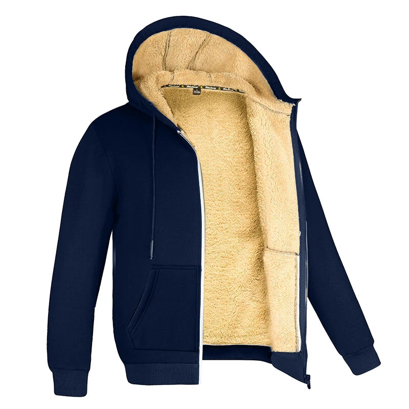 Heren Hoodie met Rits van Lamswol voor de Winter 1