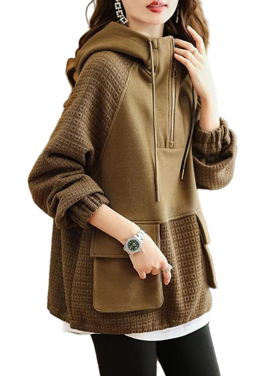 Heren Hoodie met Trekkoord en Patchwork Design 0