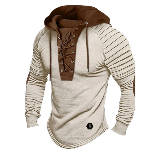 Heren Hoodie met Vetersluiting en Comfortabel Design 0