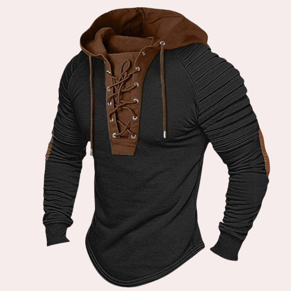 Heren Hoodie met Vetersluiting en Comfortabel Design 4