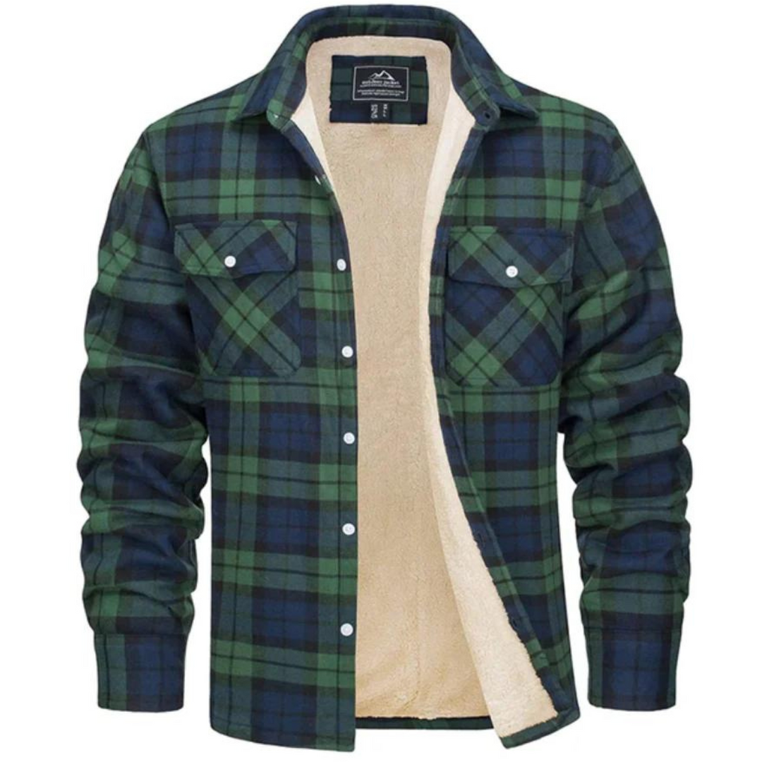 Heren Jack Geruit Fleece Gevoerd met Knoopsluiting 2