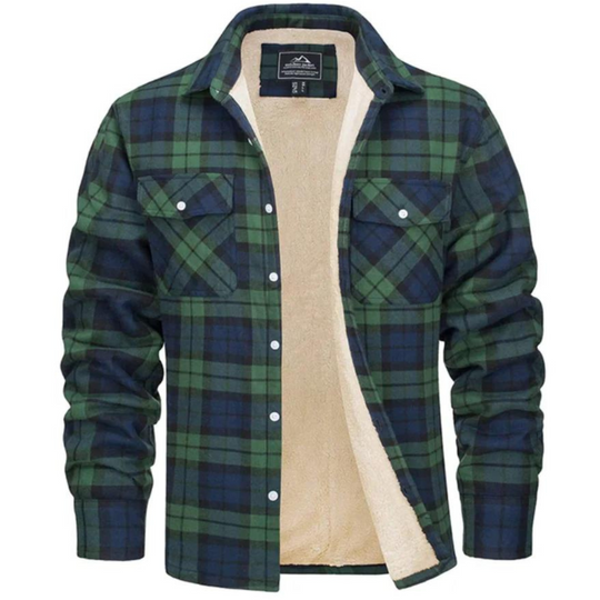 Heren Jack Geruit Fleece Gevoerd met Knoopsluiting 2