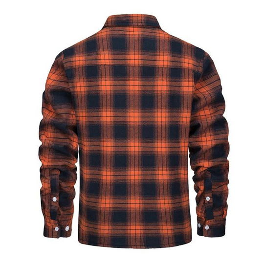 Heren Jack Geruit Fleece Gevoerd met Knoopsluiting 8