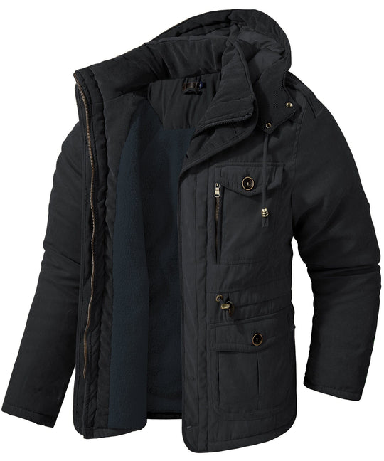Heren Jas Winter Robuuste Buitenlaag Fleece Binnenvoering 2