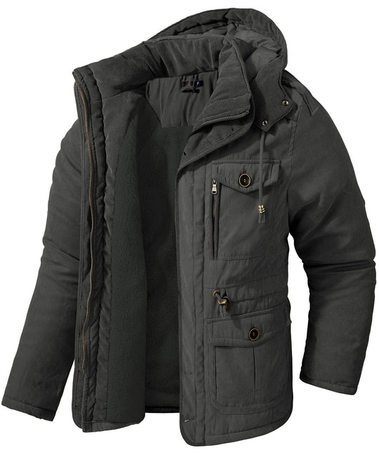 Heren Jas Winter Robuuste Buitenlaag Fleece Binnenvoering 4
