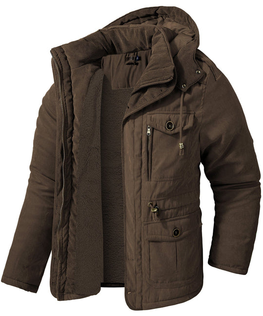 Heren Jas Winter Robuuste Buitenlaag Fleece Binnenvoering 5