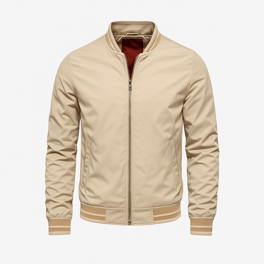 Heren Jas Zomer Sportieve Stijl Met Geribbelde Kraag En Manchetten 1