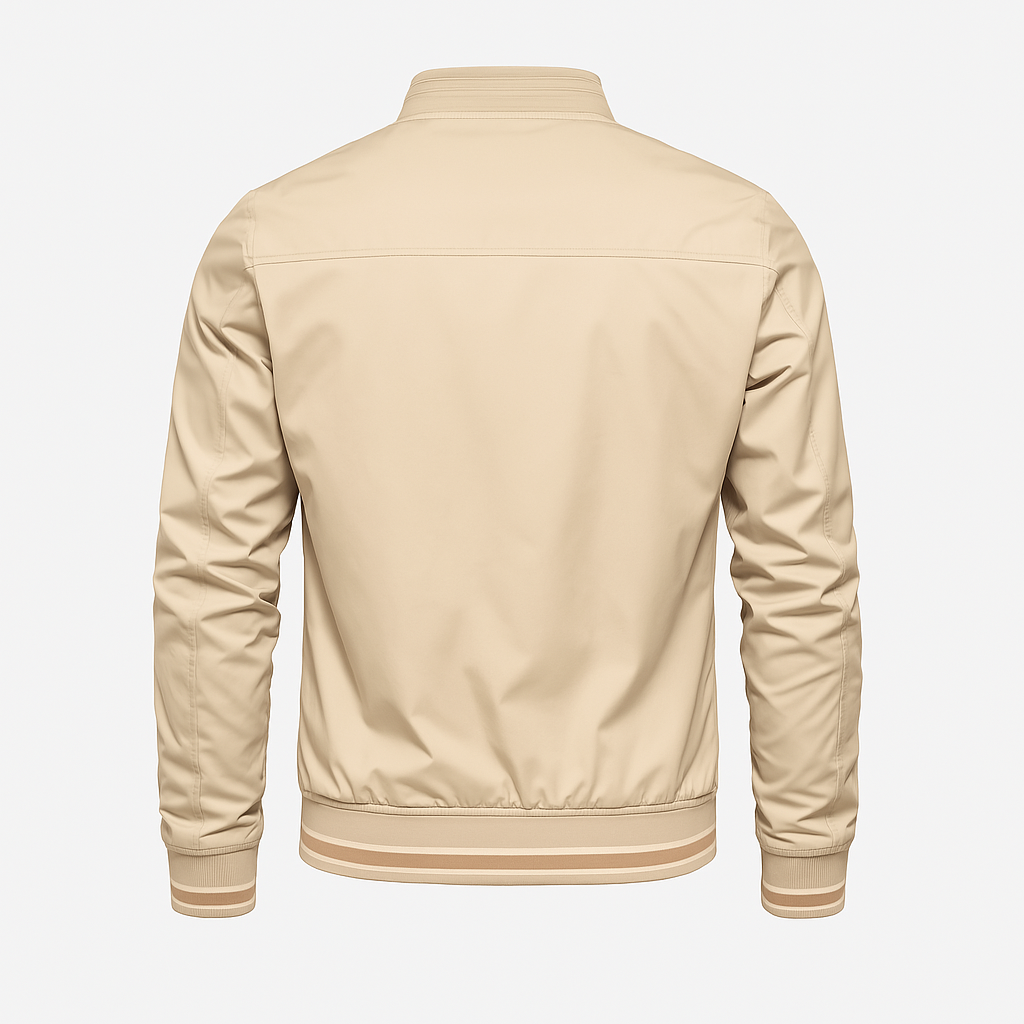 Heren Jas Zomer Sportieve Stijl Met Geribbelde Kraag En Manchetten 2