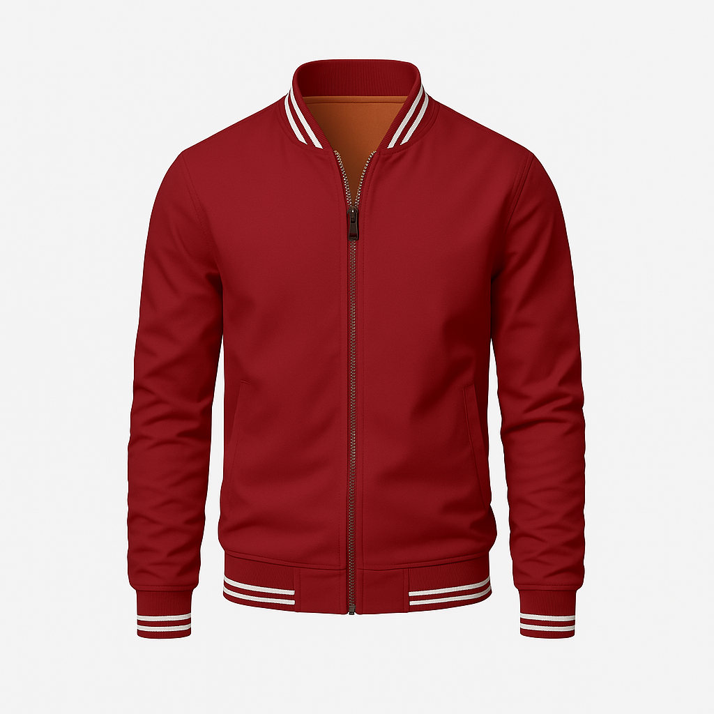 Heren Jas Zomer Sportieve Stijl Met Geribbelde Kraag En Manchetten 9