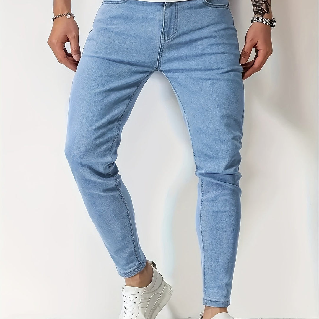 Heren Jeans Slanke Fit Taps Toelopende Benen 1