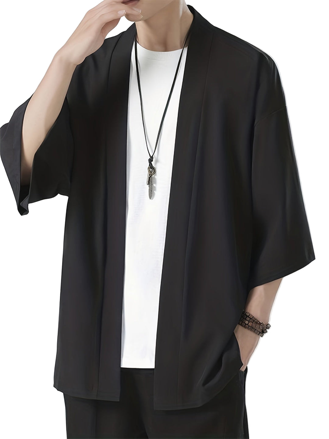 Heren Kimono in Japanse Stijl met Open Front 0