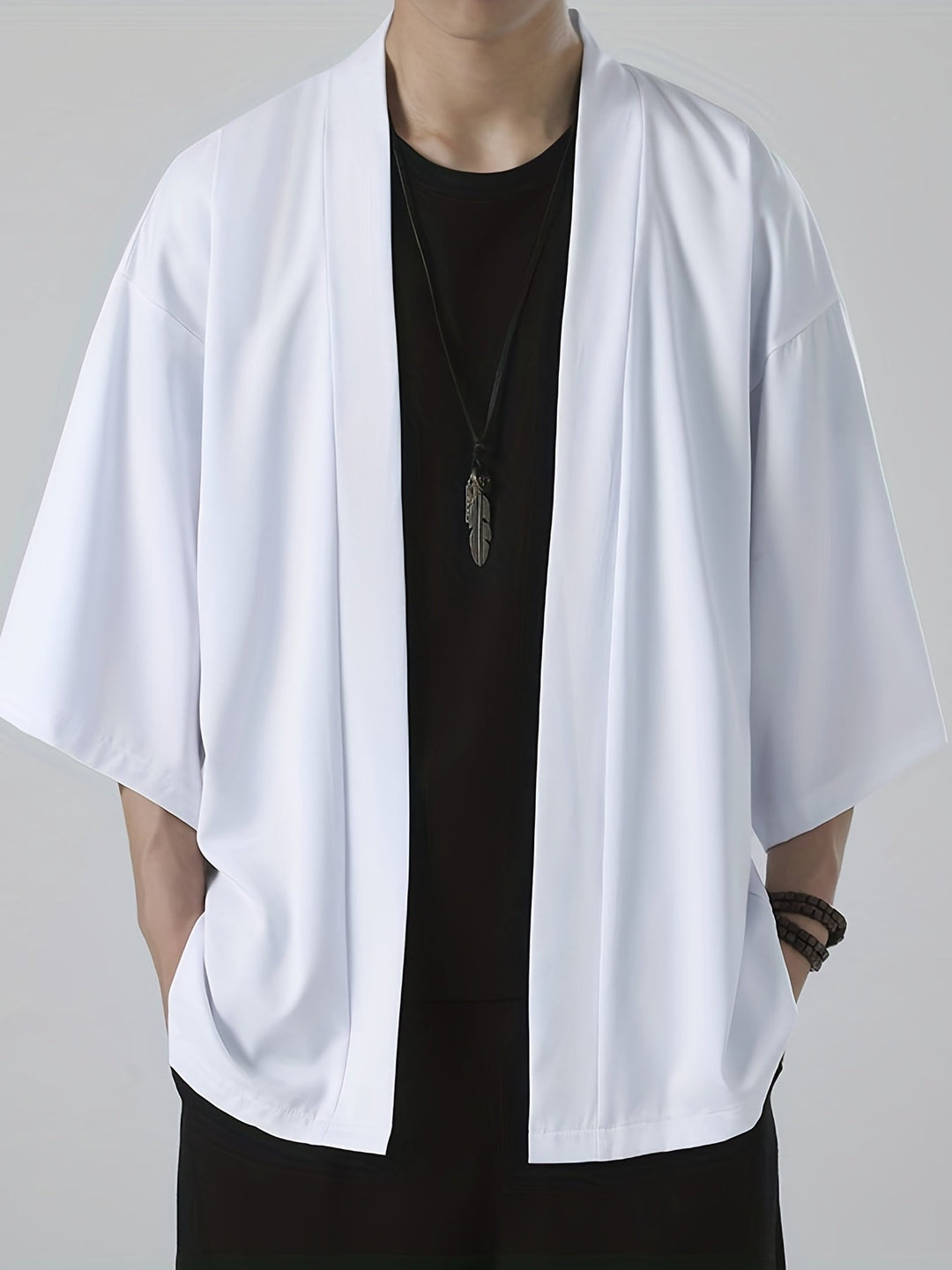 Heren Kimono in Japanse Stijl met Open Front 1