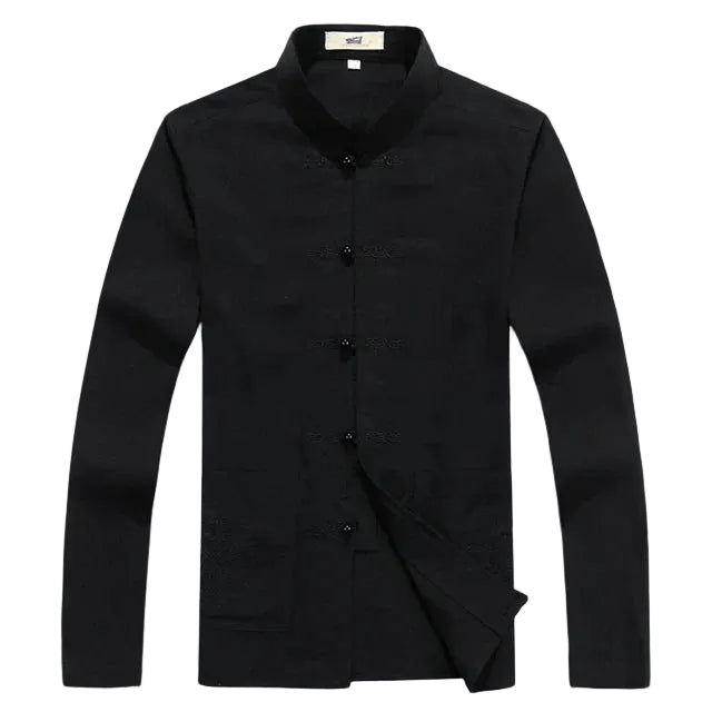 Heren Kleding Set Japanse Stijl met Lange Mouwen en Broek 7