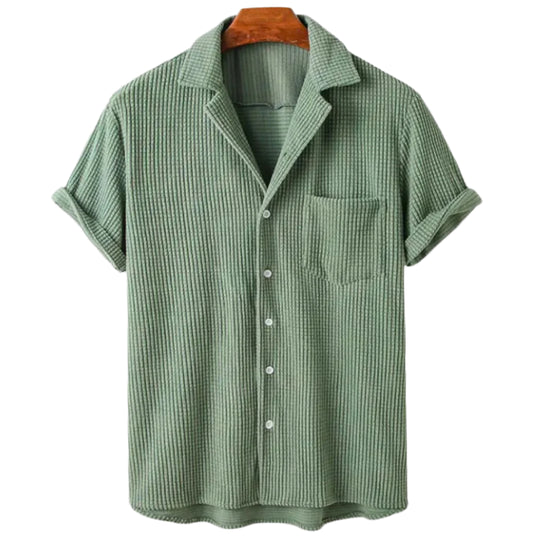Heren Knitted Waffle Shirt Casual Stijl 0