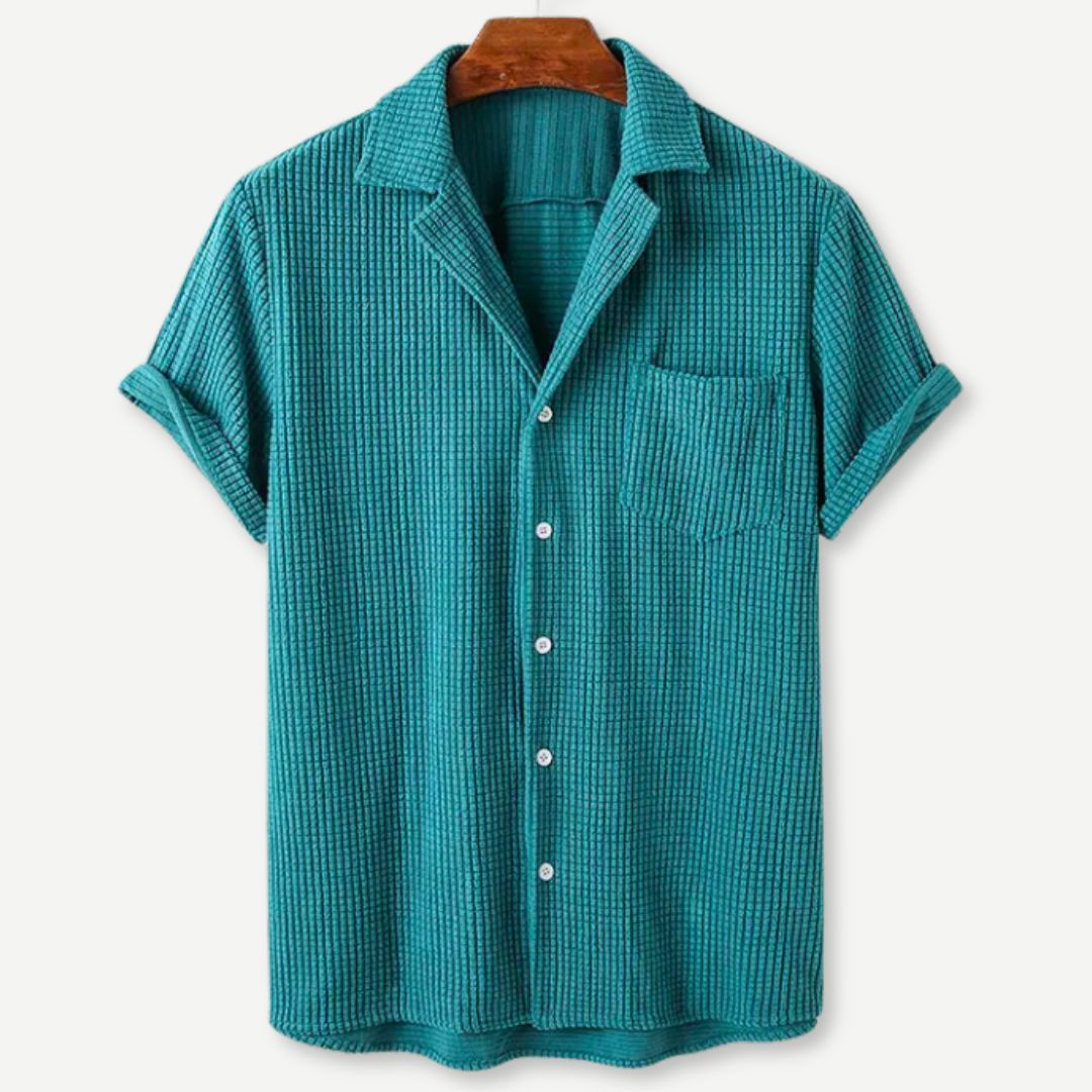 Heren Knitted Waffle Shirt Casual Stijl 2