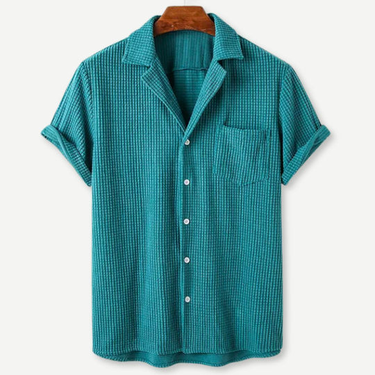 Heren Knitted Waffle Shirt Casual Stijl 2