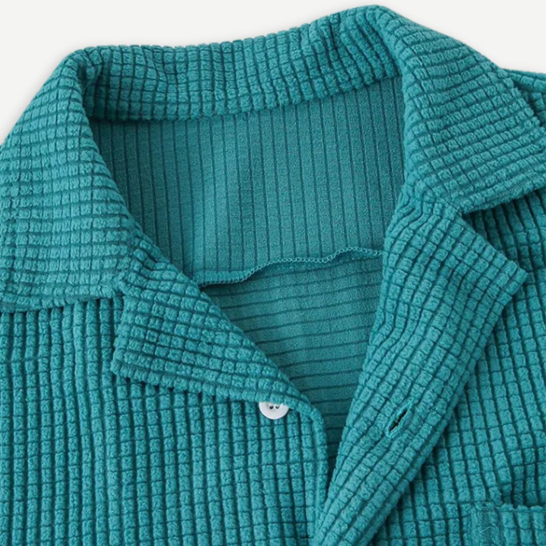 Heren Knitted Waffle Shirt Casual Stijl 3